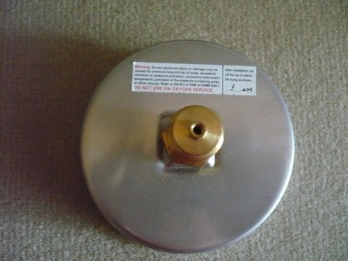 PRESSURE GAUGE 100mm DIA 0-160psi 0-11bar SILICONE FILLED BACK ENTRY NEW DIY. - Picture 2 of 2