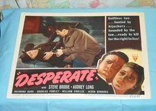 original DESPERATE lobby card #8 Steve Brodie Raymond Burr Jason Robards