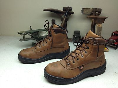 VINTAGE DISTRESSED RED WING STEEL TOE BROWN LEATHER WESTERN