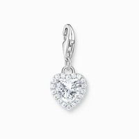 Thomas Sabo Charm AnhäNger Herz Sterlingsilber Mit WeißEn Steinen 2202-051-14