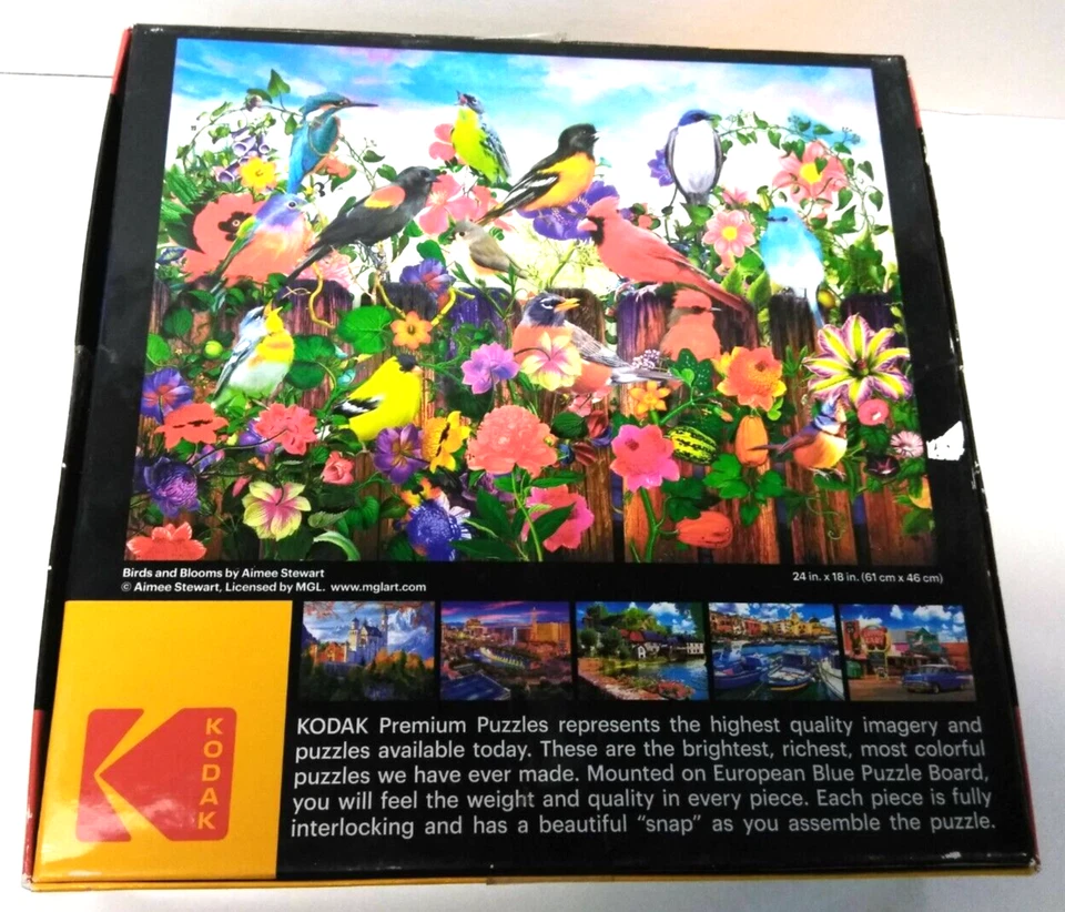 KODAK Premium Jigsaw Puzzle 550 Pieces 18" X 24" Birds And Blooms Complete - Image 4 of 4
