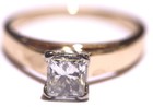 GIA 14k yellow gold 1.01ct I1 J Princess diamond solitaire engagement ring 4.5g — photo 3
