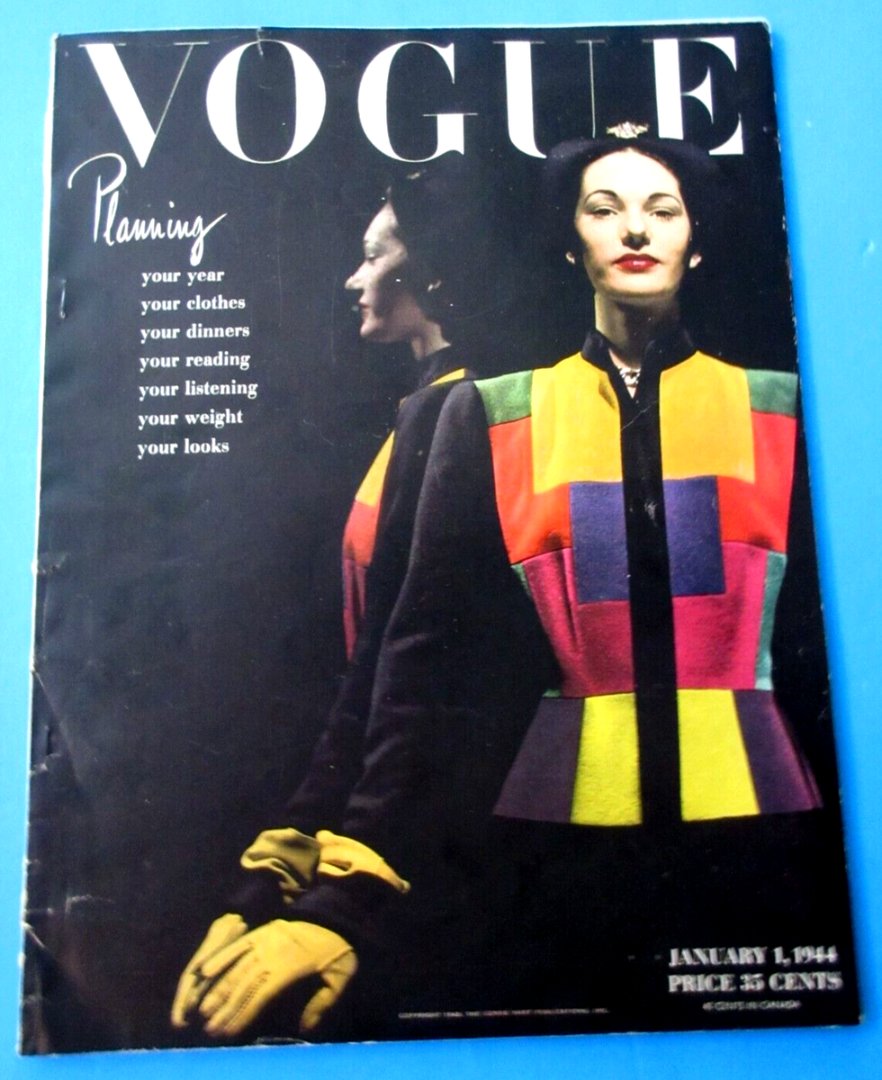 Vogue January 1, 1944 Planning your Year, Clothes, Dinners.. Looks RARE |  eBay UK