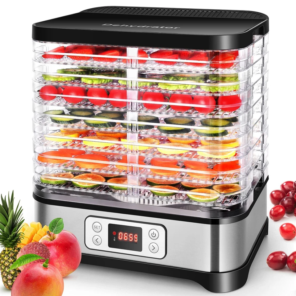 8 Etagen Edelstahl Dörrgerät Dörrautomat Dörrer Obsttrockner Dehydrator BPA-frei - Bild 2 von 4