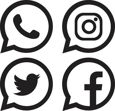 Social Media Logo Vinyl Aufkleber Fenster Wände Fahrzeug Display Telefon Sprache 