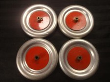 Gilbert Erector LOT 4 3" DISC WHEEL 5/16":1946-51 ALUMINUM- PAINTED PLATE HUB4