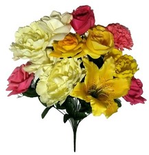 Multicolor Mixed 20" Bush Artificial Silk Flower Home General Decors US BP2120