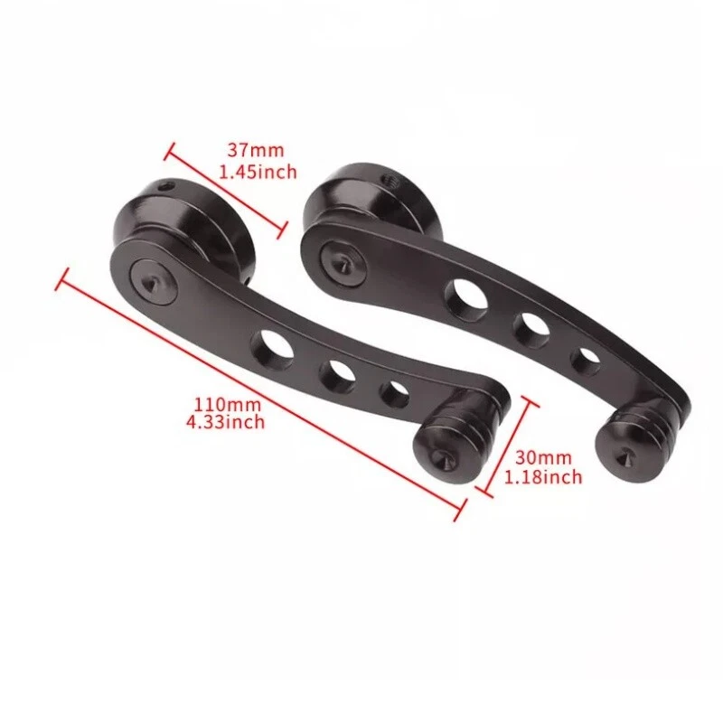 1 par de manivela enrolladores de ventana de puerta de vidrio manual negro para automóvil camión universal Foto 4 de 4