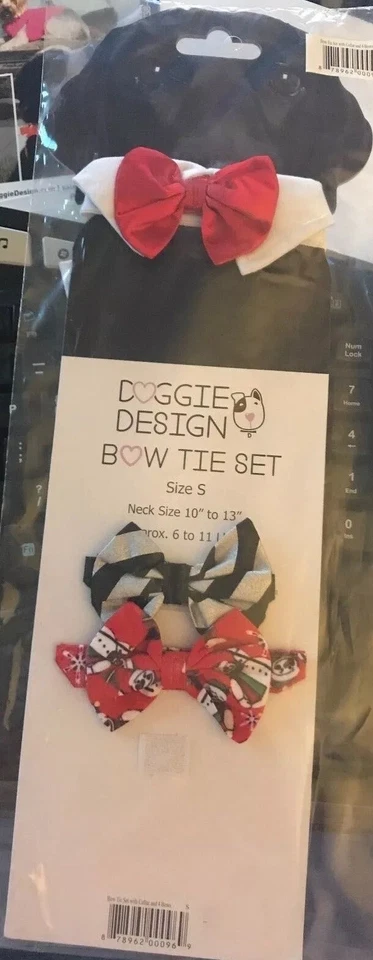 NUEVO EN PAQUETE DEFECTO LEER Perro Mascota Gato Pajarita Collar Set Pequeño Intercambiable Formal Foto 3 de 4