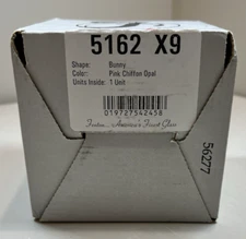 Fenton EMPTY Gray and Black Gift Box Sized and Labeled for Pink Chiffon Bunny