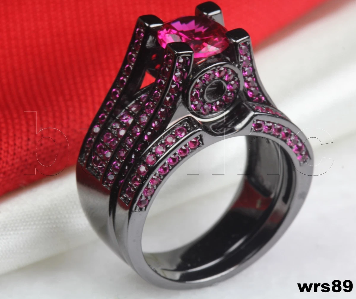 Rose Pink Heart Black Ring Stainless Steel TK316... Happy Valentines Day...  You're sure to get a k… | Pink heart rings, Heart shaped rings, Crystal  engagement rings