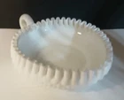 Vintage Fenton White Milk Glass Heart Relish Dish