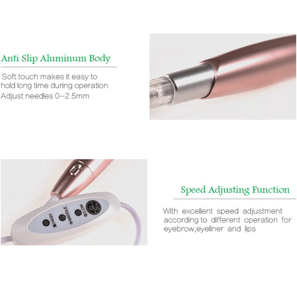Macchina per tatuaggi penna microblading trucco semipermanente per sopracciglia labbra eyeliner  - Immagine 4 di 4