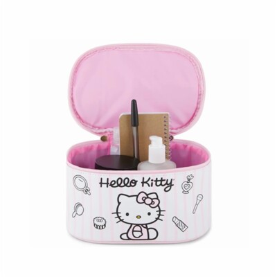 HELLO KITTY OVAL COSMETIC BAG WITH METAL CHARM