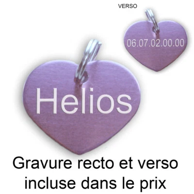 Plaque identité coeur à graver pour petit chien ET chat - Photo 1/4