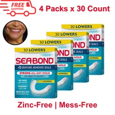 Denture Adhesive Seals – Lower, Zinc-Free, Mess-Free, All-Day Hold, 120 Counts
