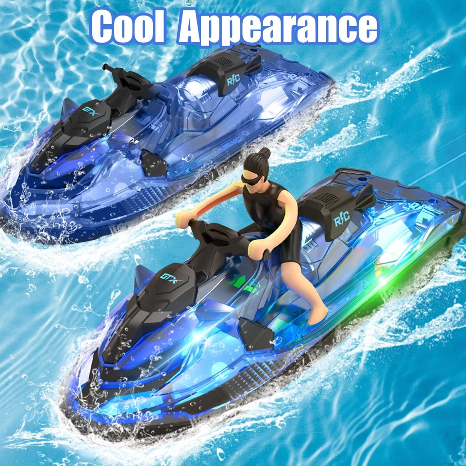 24 GHz ferngesteuertes BootRC Motorboot mit LED-Leuchten und Simulationspuppe... - Bild 3 von 4