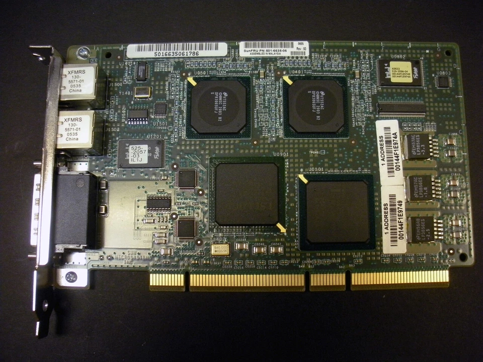 Sun X4422A 501-6635 Dual Gigabit Ethernet / Dual Ultra2 LVD SCSI  PCI Adapter - Image 2 of 2
