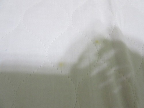 White Pre Quilted Fabric Piece, 21" by 43", Note: a Few Light Spots are on This - Picture 7 of 9