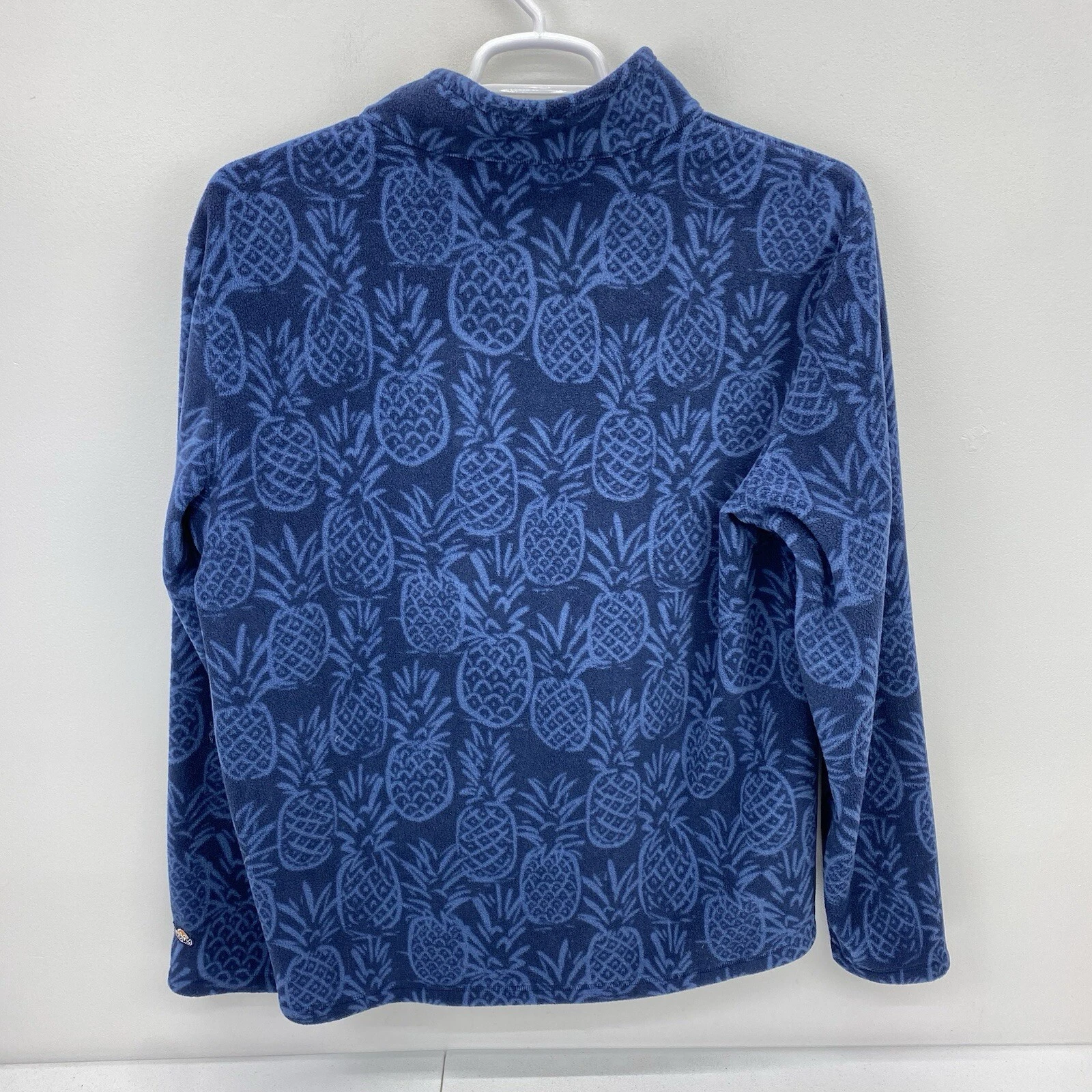 Chubbies jacket Men Large pine by me 1/4 zip fleece pineapples Sweater Blue - product detail image 3