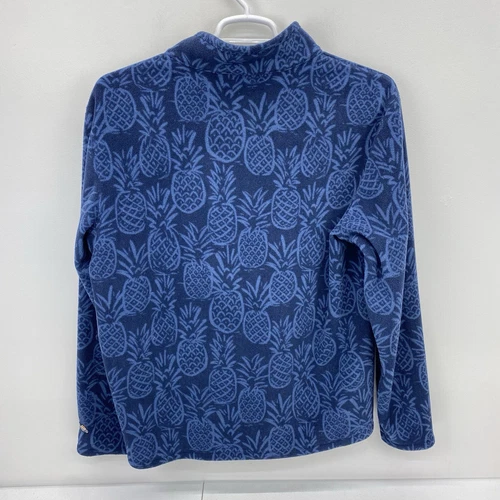Chubbies jacket Men Large pine by me 1/4 zip fleece pineapples Sweater Blue image 3