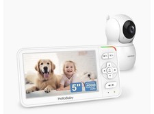 HelloBaby No WiFi Baby Monitor 5" Screen 30-Hour Battery Pan-Tilt-Zoom Video