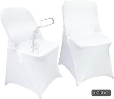 Folding Chair Covers 40PCS White Spandex Waterproof R036
