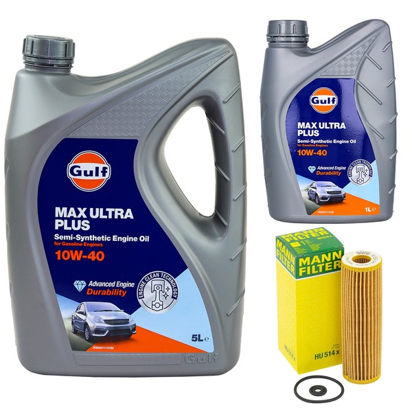 MotoröL Set Gulf Max Ultra Plus 10W-40 6 Liter + ÖLfilter FüR Mercedes-Benz CLK-image