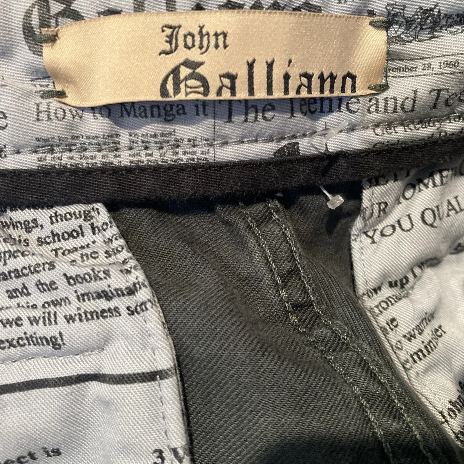 A John Galliano Kids Cargo Jorts Boys, Paris Size 12 US Charcoal image 5