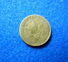 1852 3 Cent Silver Trime Smallest United States Coin 75% Silver (TYPE 1)