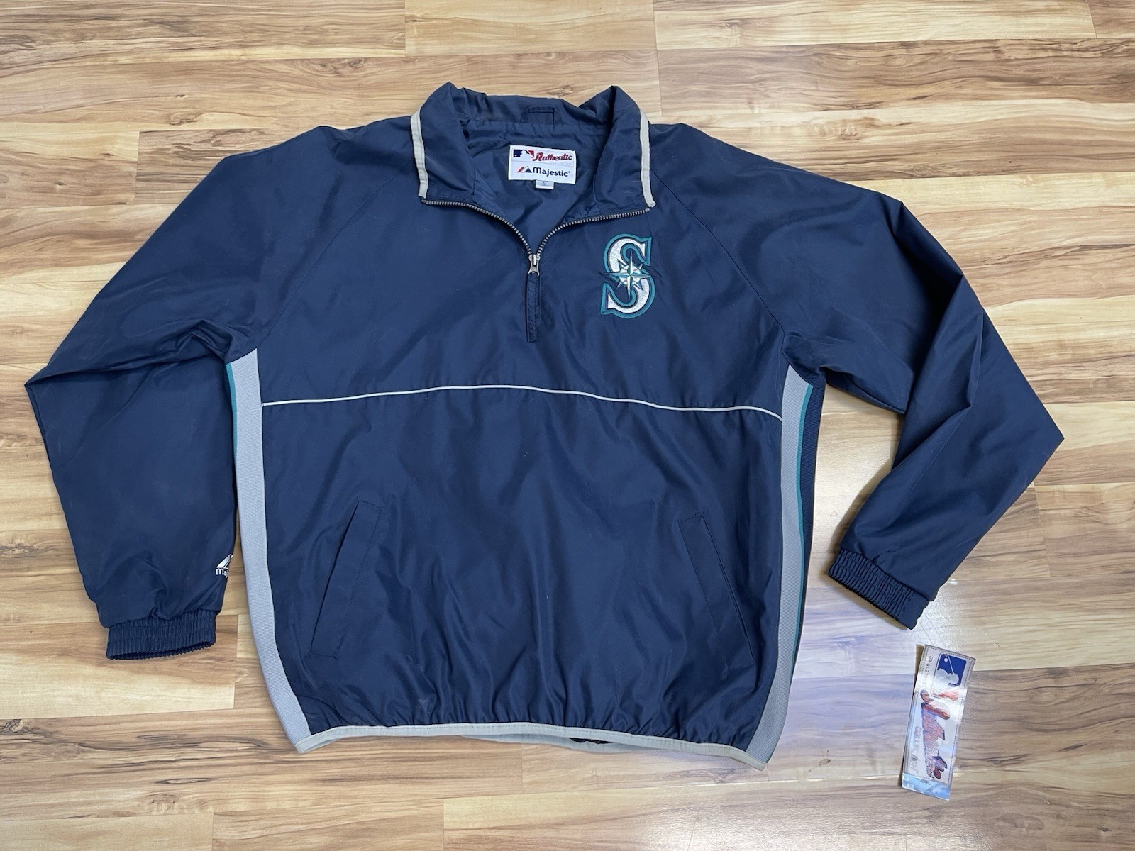 Seattle Mariners Jacket Pullover Majestic Dugout 1/4 Zip Vintage New!!