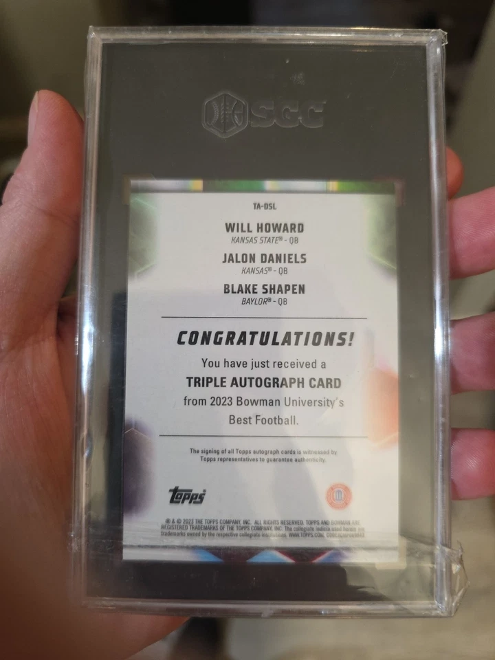 2023 Bowman U Best Will Howard Jalon Daniels Blake Shapen triple orangeRefractor - Image 2 of 2