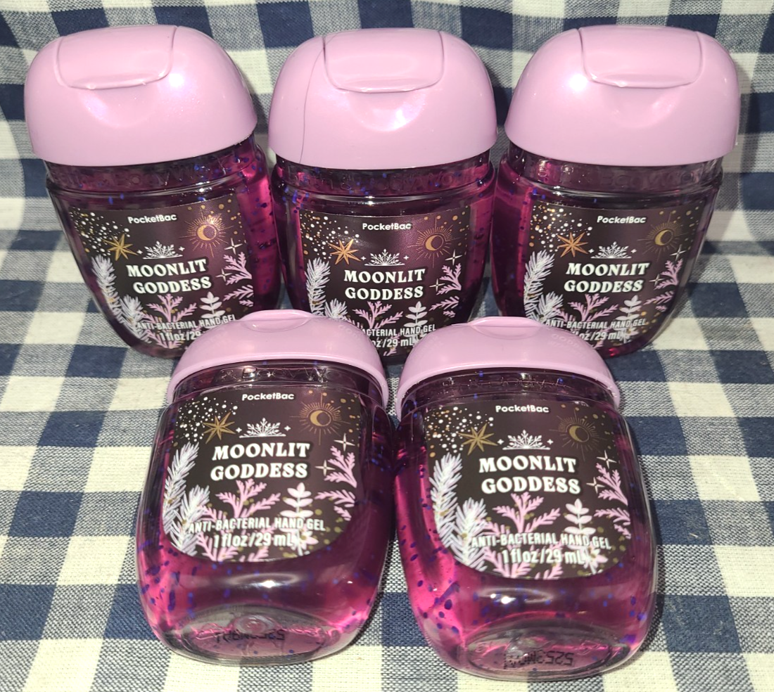 5-Pack NEW Moonlit Goddess PocketBac Sanitizers 1 oz Bath & Body