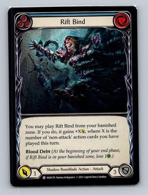 1x Rift Bind (Blue) 1st Edition Normal # MON176 Flesh and Blood Monarch NM