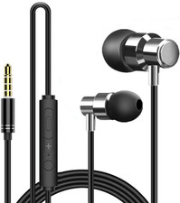 Accessonico Earbuds with Long Cord 6 Ft 3.5Mm Wired Headphones with Microphone N