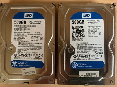 Festplatte WD5000AAKX 16MB  2x 500GB SATA III 7200 RPM