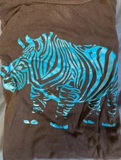 BLUE RHINO ZEBRA STRIPES Mens TShirt XL Short Sleeve