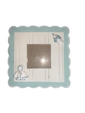 3D BABY BOYS  FRAME 6.5 X6.5 FOR 4x4 PICTURE NEW Blue White Bottle And Coat