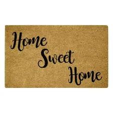 Black Home Sweet Home 18 In. X 30 In. Coir Door Mat