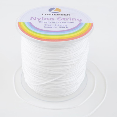 LUSTEMBER 0.8Mm Nylon String, Strong Bracelet String, Durable Nylon Cord for Jew