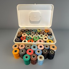 Huge Lot 50 Spools VTG Embroidery Thread Case Star Empeco Boilfast