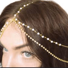NWOT Pearl Head Chain Rhinestone