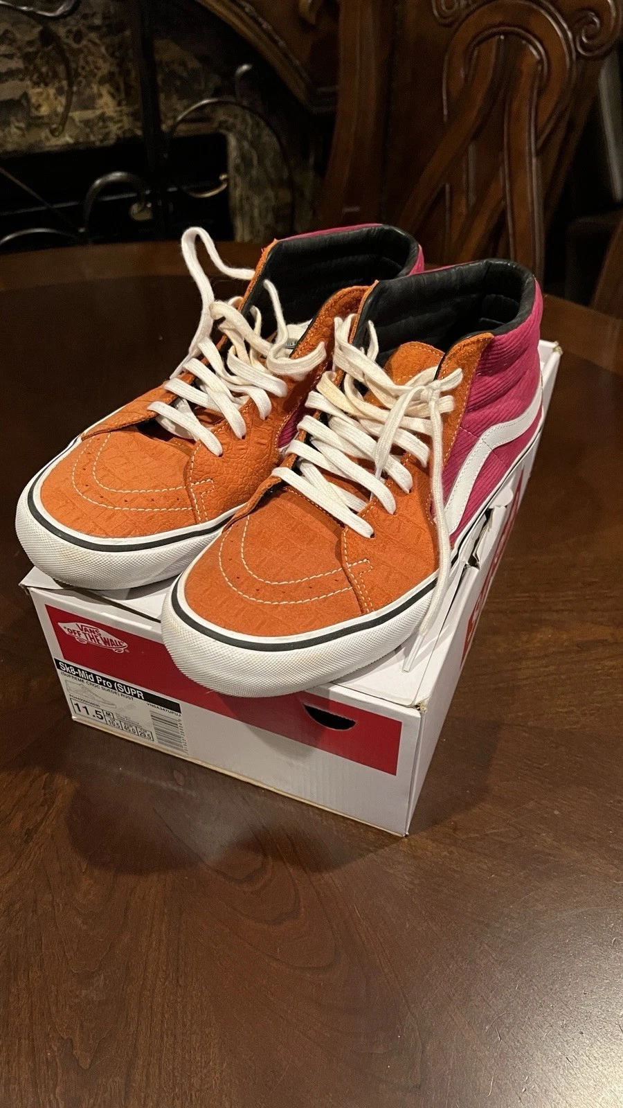 Taille 11,5   VANS Sk8 Mid Pro x Supreme velours côtelé Croc 2018