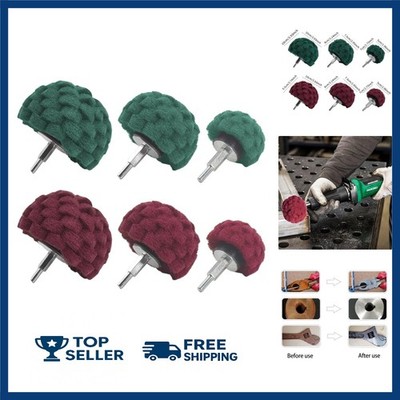 Abrasive Buffing Wheel Drill Kit 6pcs Non Woven Polishing Pads Set
