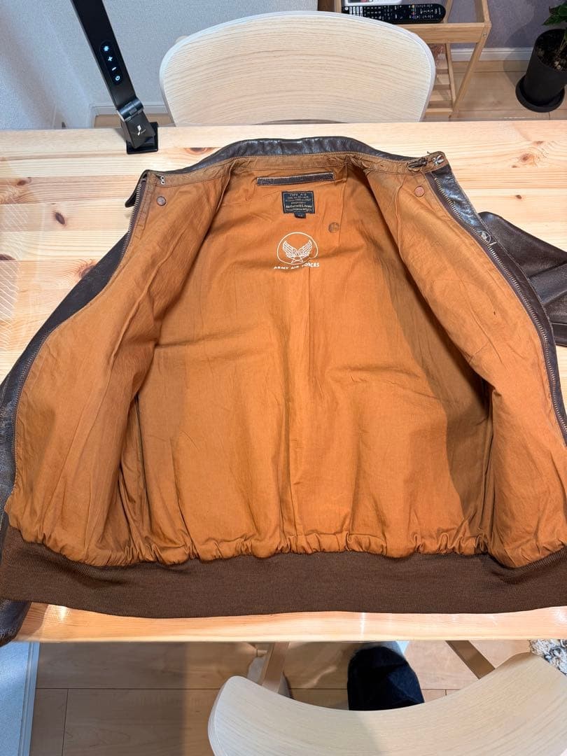 Buzz Ricksons A2 Horsehide Flight Jacket Good Use… - image 7