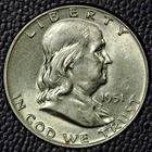 1951-D Franklin Half Dollar, AU/BU, FBL