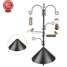 Bird Feeders Birds Feeding Station Kit Pole Wild Hanging Kit W/ Squirrel Guard