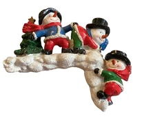 Plow & Hearth Christmas Door Frame Hugger Door Corner Decoration Snowmen Sparkle