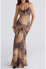 House Of CB Size Large Sacha Leopard Animal Print Dress Party NEW