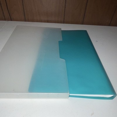 A4 Presentation Binder Clear Overlay 3in Rings 600 Sheet Blue/Clear Plastic